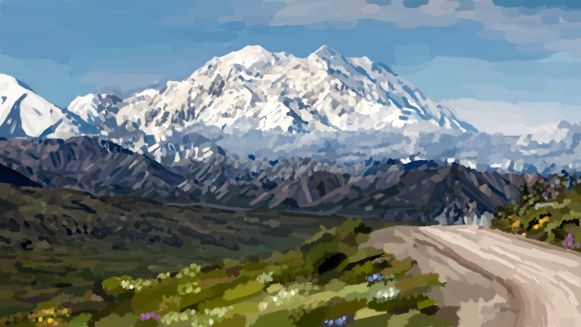 Trail to Denali, with Wildflowers